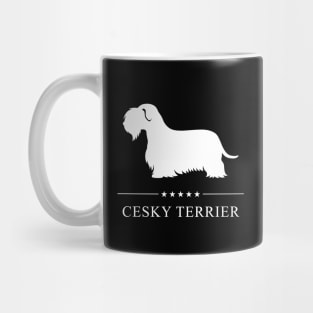 Cesky Terrier Dog White Silhouette Mug